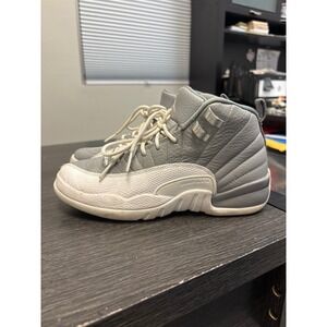 Air Jordan 12 Retro GS Sneakers Youth Kids Gray White Style 4.5 Youth